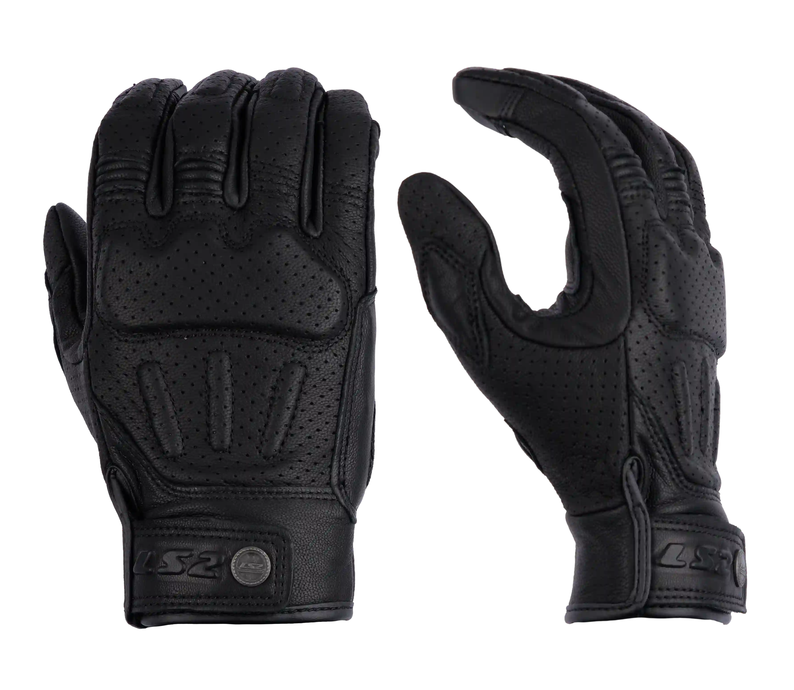 GUANTES LS2 CUERO HOMBRE RUST NEGRO
